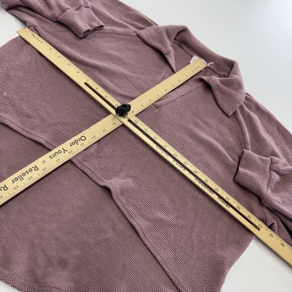 Out From Under Pullover Womens Small Purple Waffle Knit Collared Long Sleeve Top - Picture 7 of 8